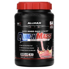 ALLMAX, QuickMass, катализатор для быстрого набора массы, клубника и банан, 1,59 кг (3,5 фунта)
